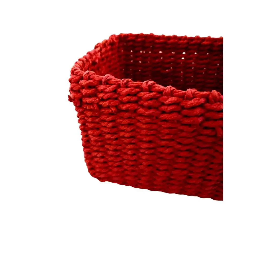 RED Basket WEAVED Square 6